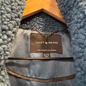Lucky Brand Missy Faux Shearling Coat XL in Blue